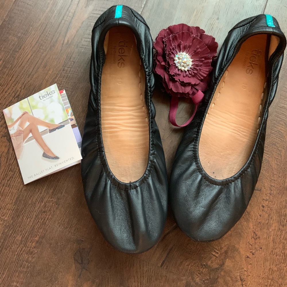 Tieks black leather flats